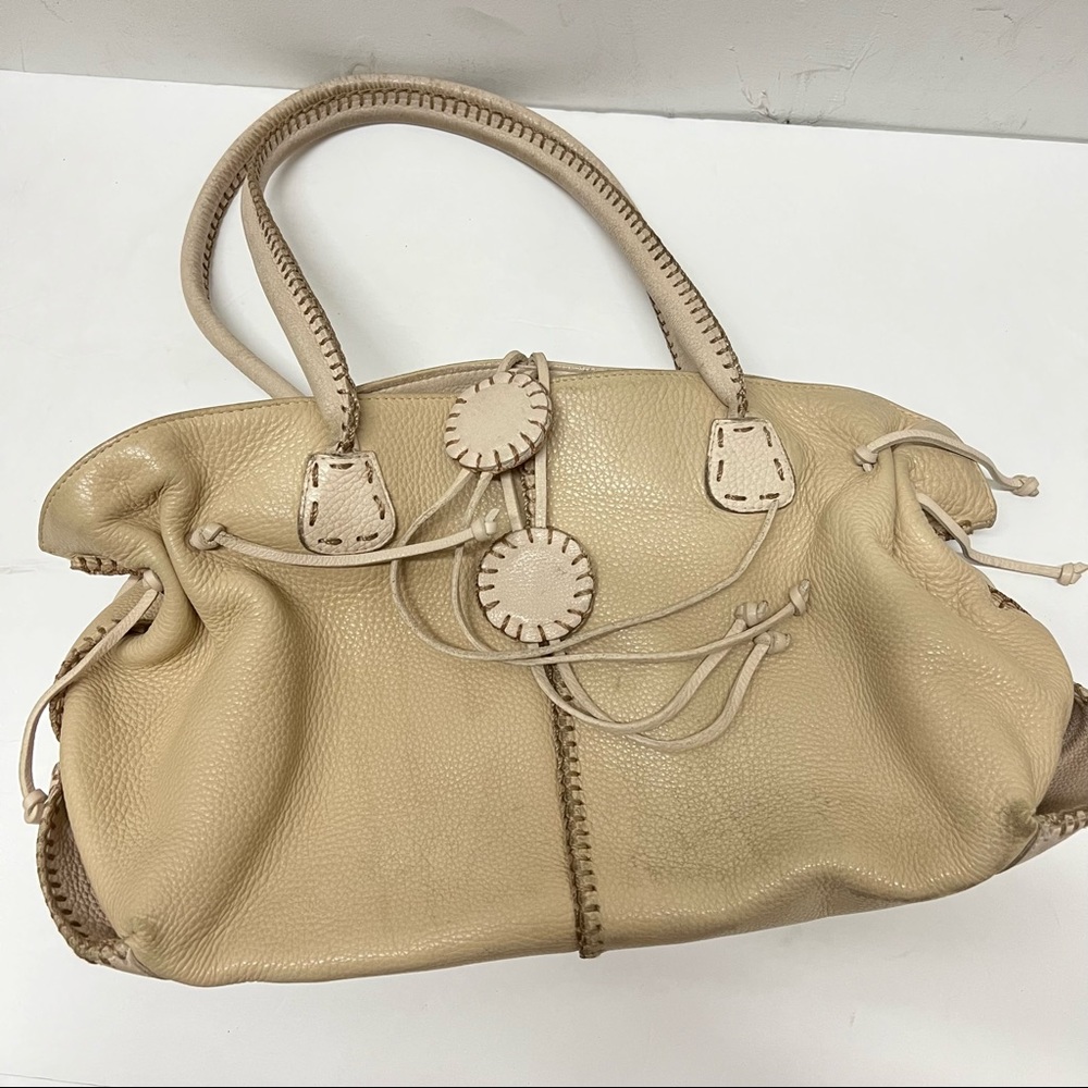 Carlos Falchi Fatto a Mano Leather Handbag Tan
